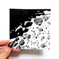 Illustration originale La Lune - 10x10 cm