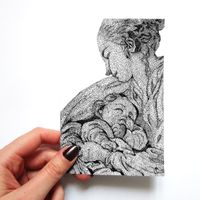 Illustration originale d'après La jeune mère de Henri Boucher - 10x15 cm