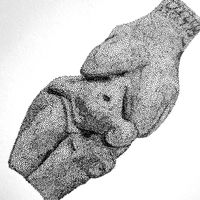 Illustration originale d'après le Vénus de Renancourt - 10x15 cm