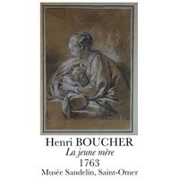 Illustration originale d'après La jeune mère de Henri Boucher - 10x15 cm