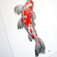 Carte postale Carpe Koï