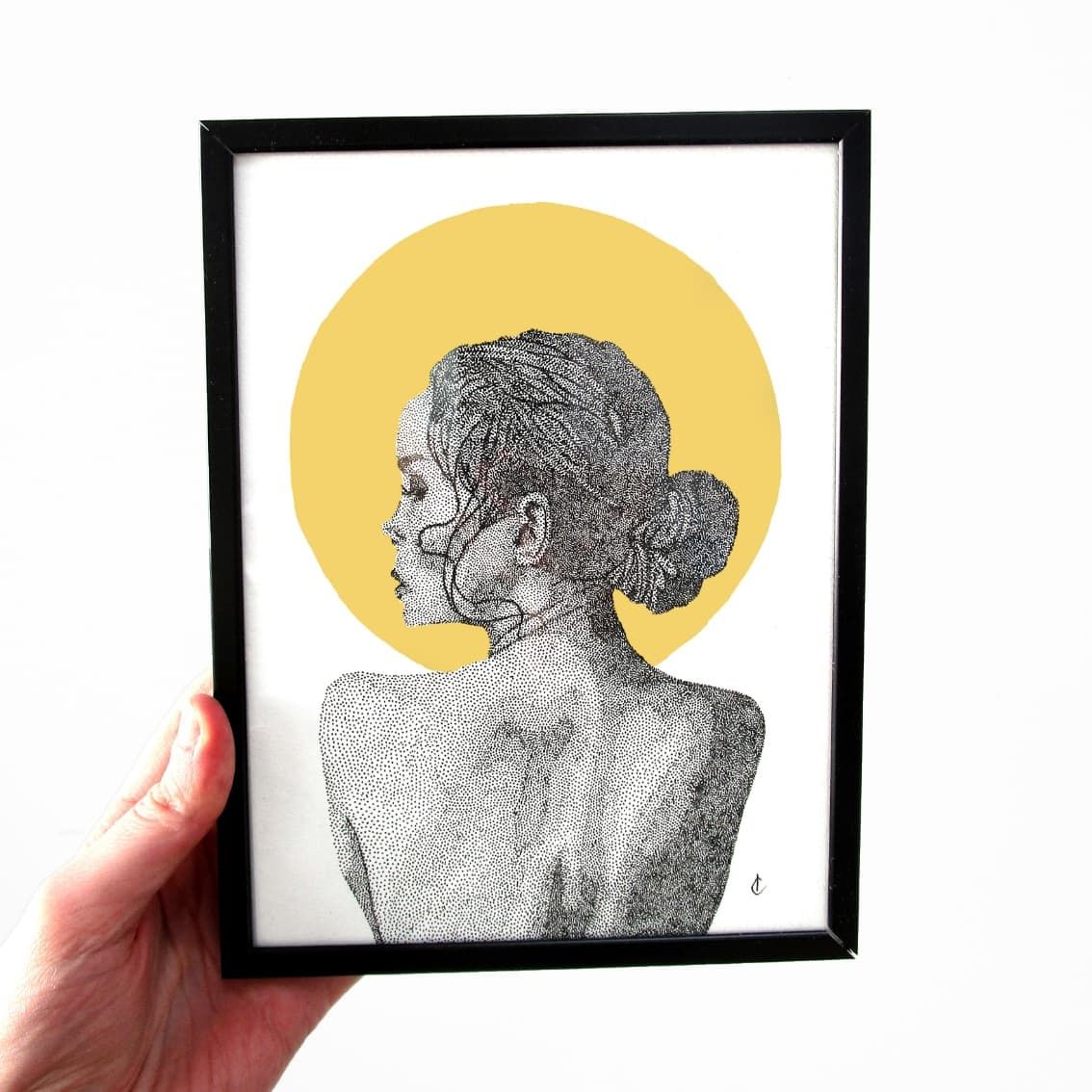 Illustration originale Elle -15x21 cm