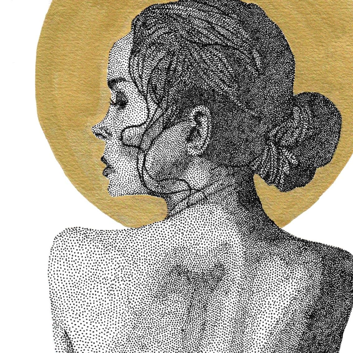 Illustration originale Elle -15x21 cm