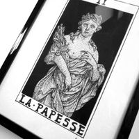 Illustration originale La Papesse - 13x18 cm