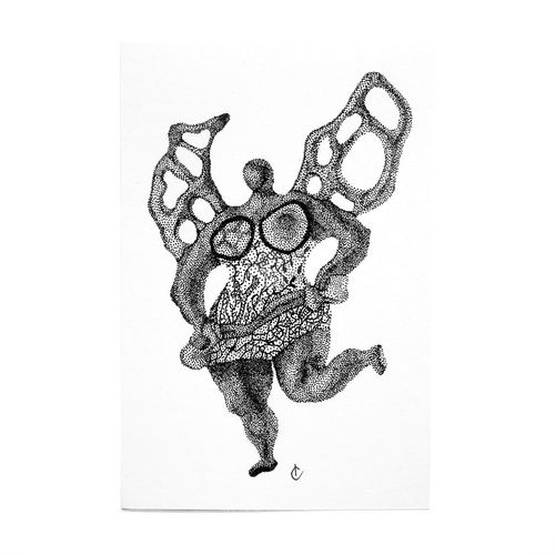 Illustration originale d'après La Tempérance de Niki de Sait Phalle - 10x15 cm