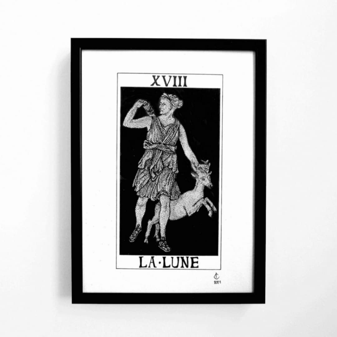 Illustration originale La Lune - 13x18 cm