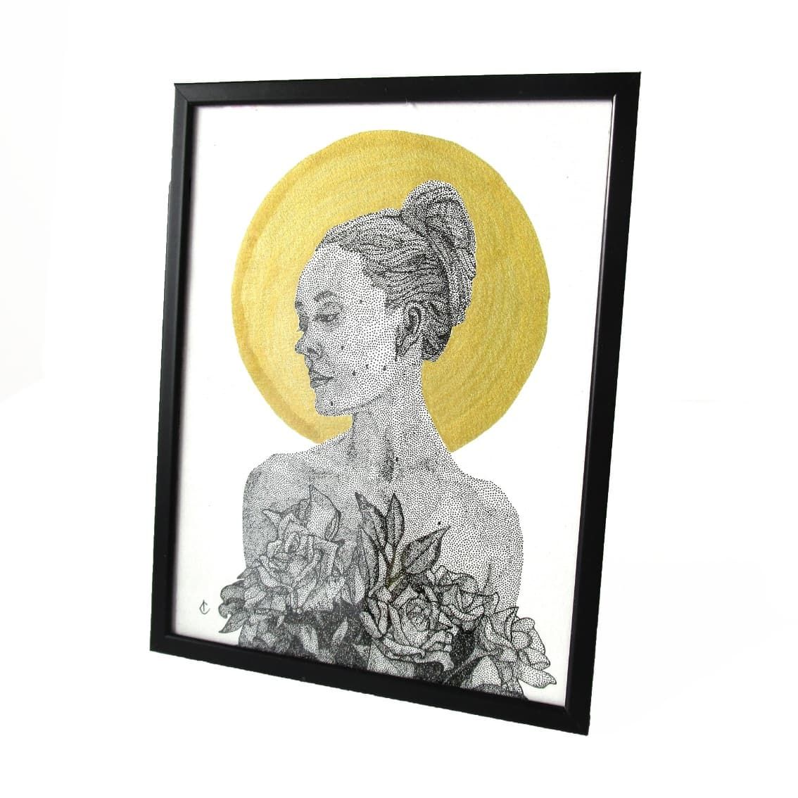 Illustration originale Rose - 15x21 cm