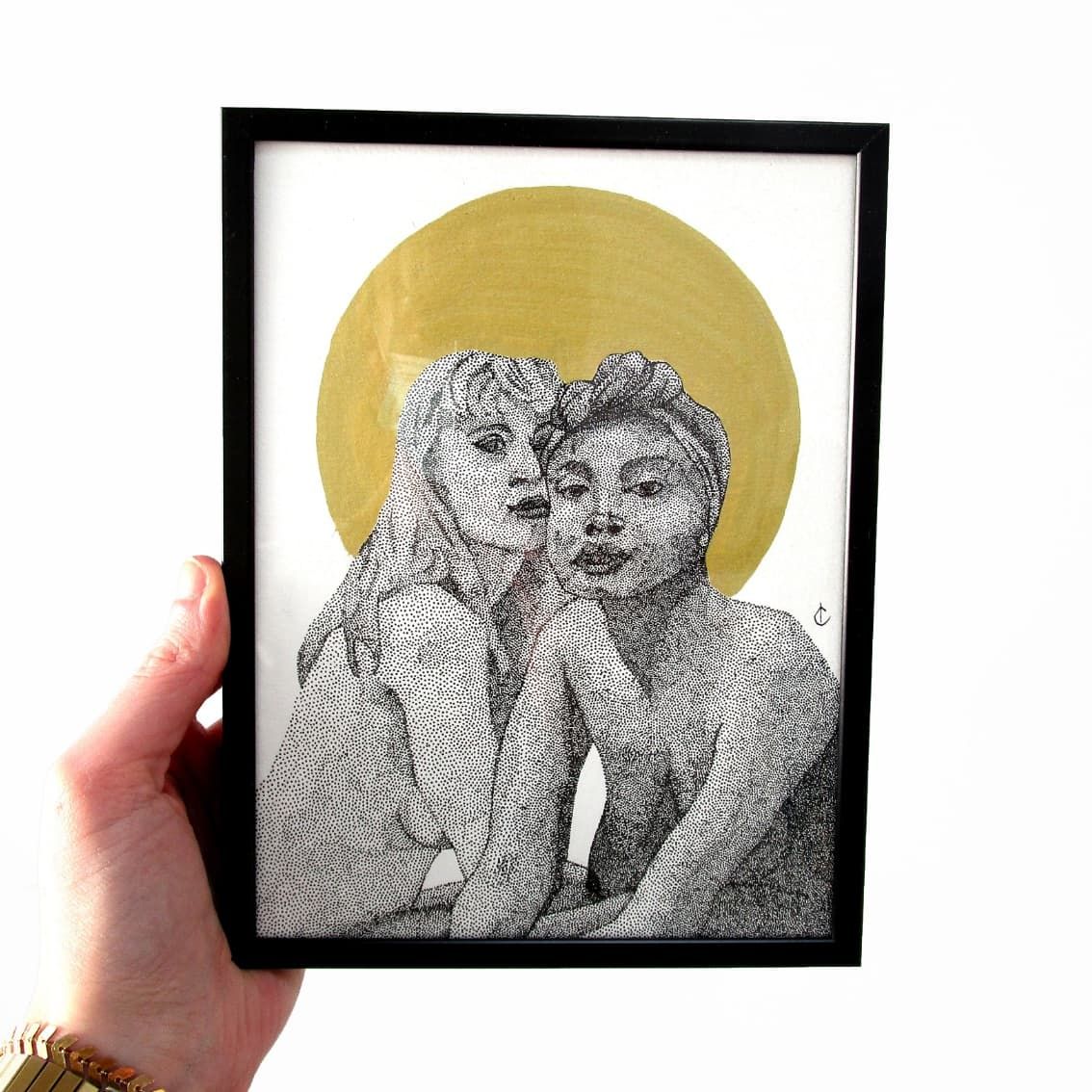 Illustration originale Irene & Sappho - 15x21 cm