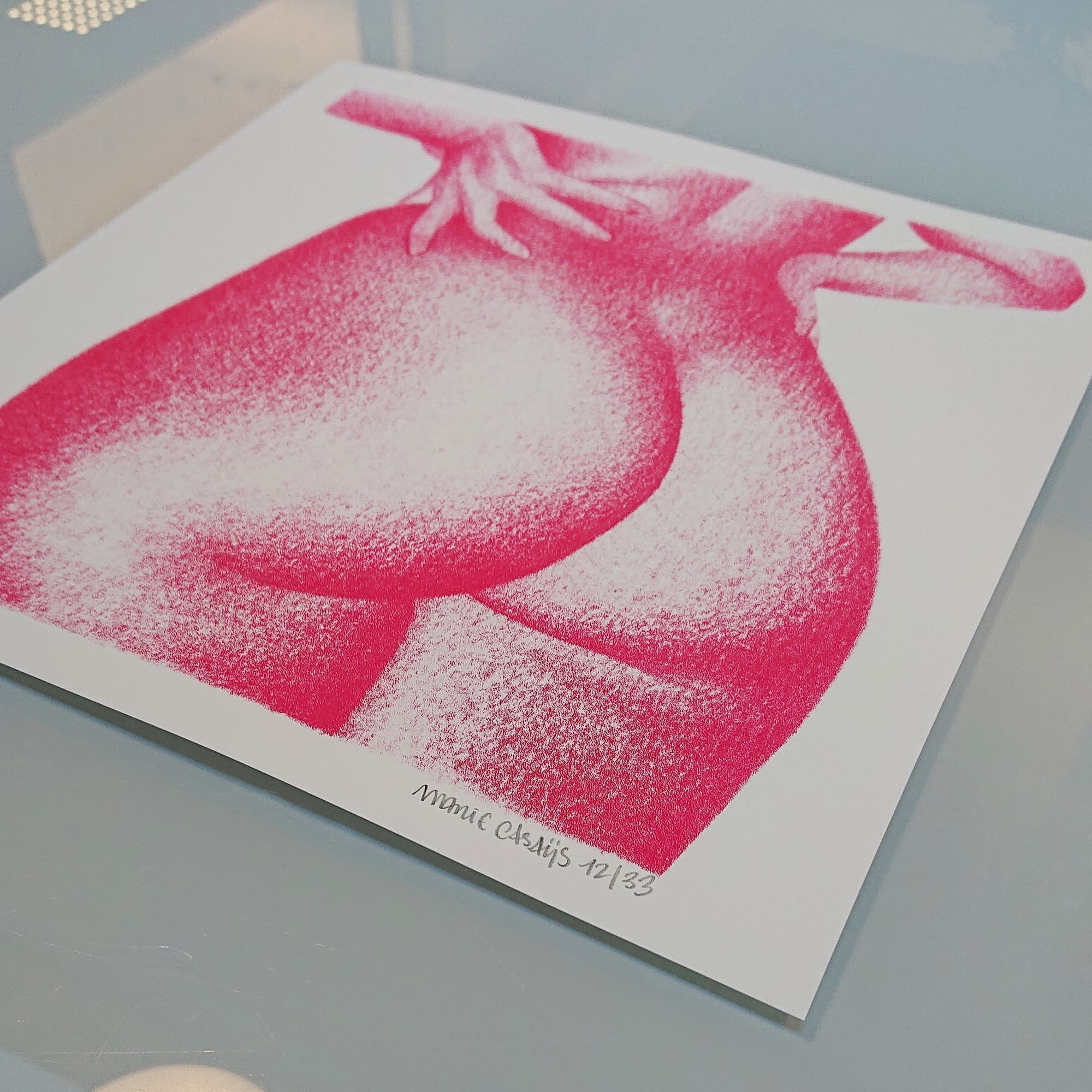 Le bouli rose - sérigraphie 30x30cm