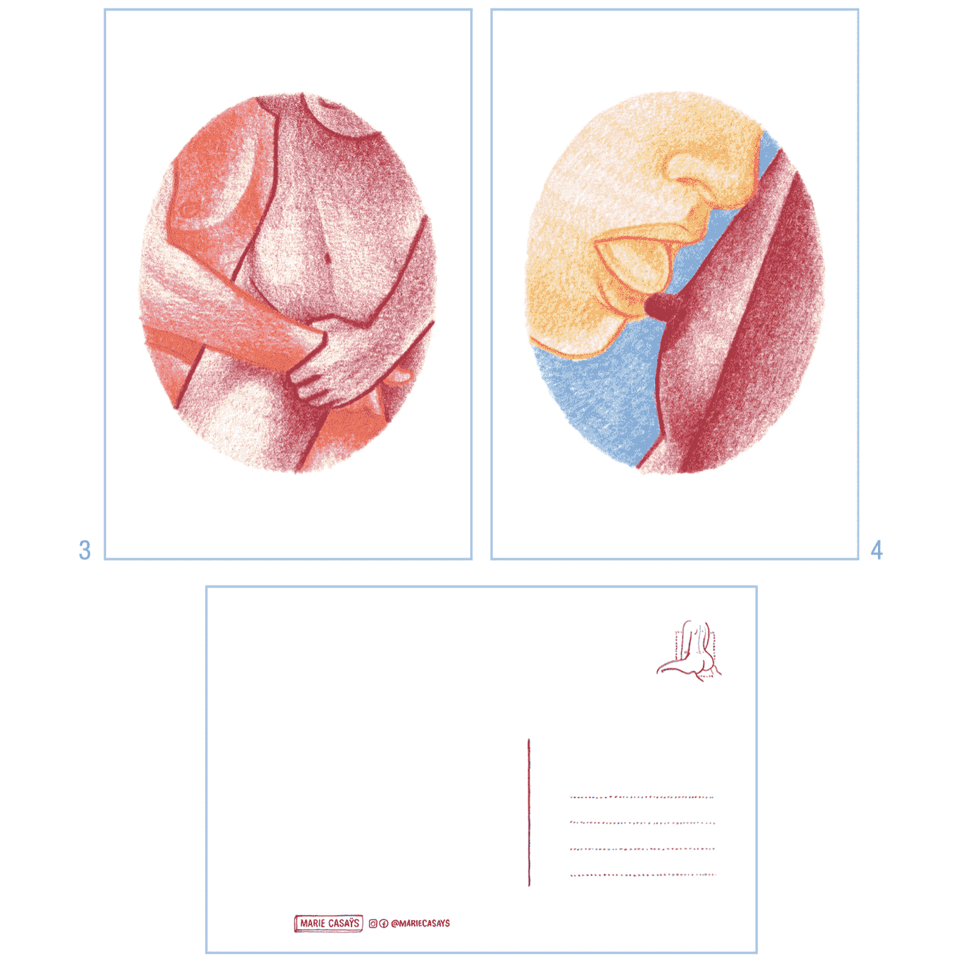 Plaisirs - 12 cartes postales illustrations