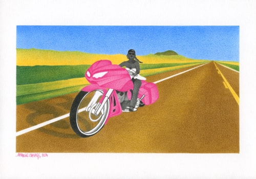 The big pink motocycle