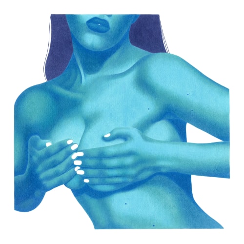 Une femme à la peau bleue - 40x40cm