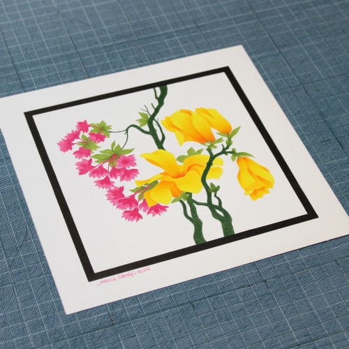 Fleurs de magnolias et de cerisier ornemental