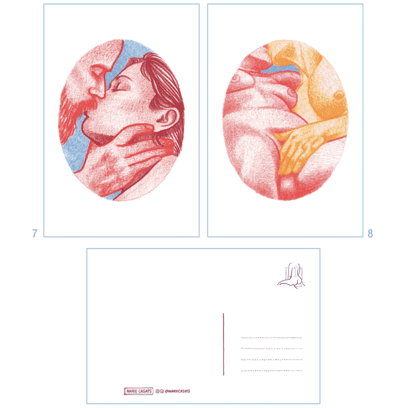 Plaisirs - 12 cartes postales illustrations
