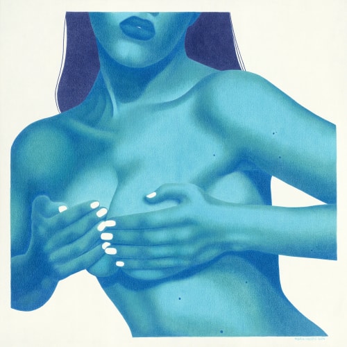 Une femme à la peau bleue