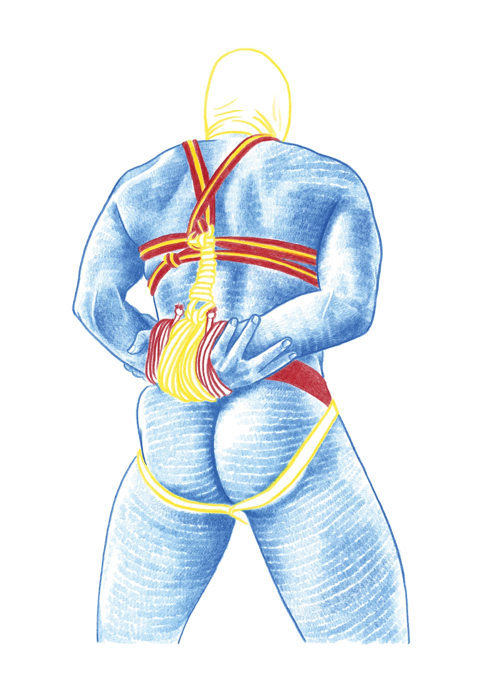 L'homme shibari - reproduction dessin A3