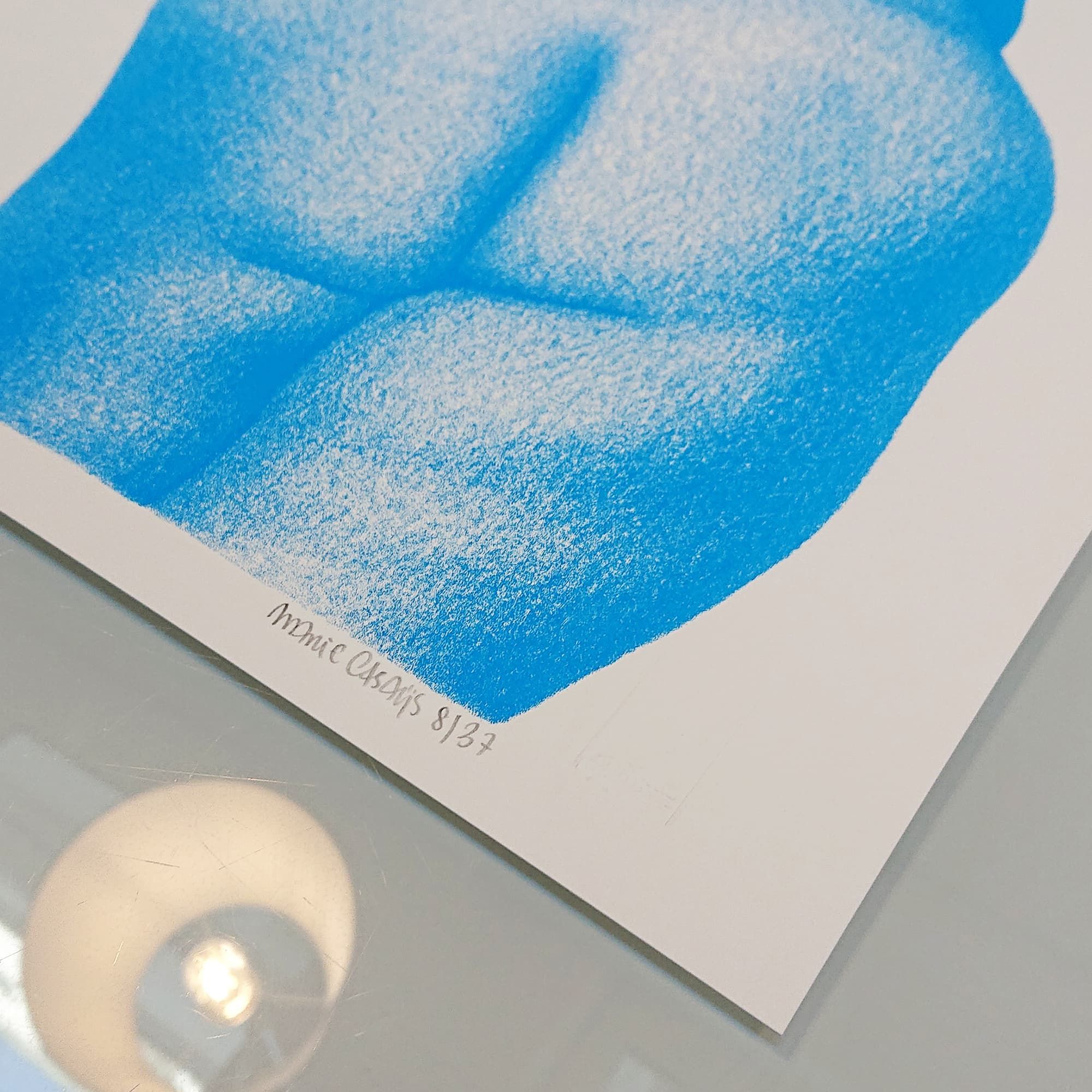 Le bouli bleu cyan - sérigraphie 30x30cm