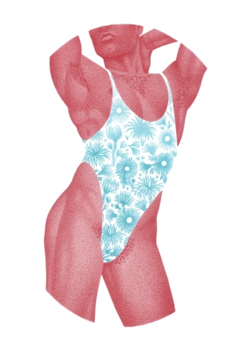 Mon body bleu fleuri - A5