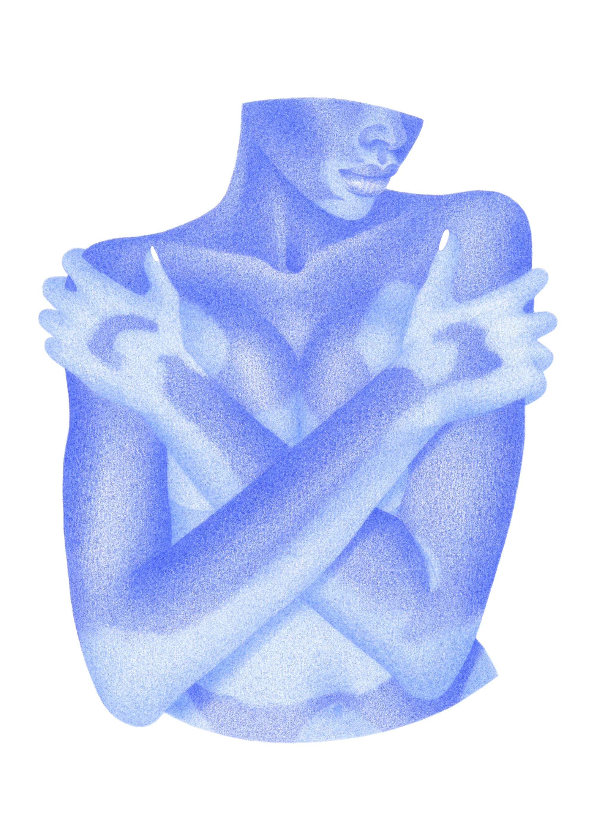 Self embrace - reproduction dessin 50x70cm