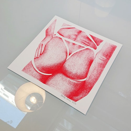 Le bouli rouge - 30x30cm