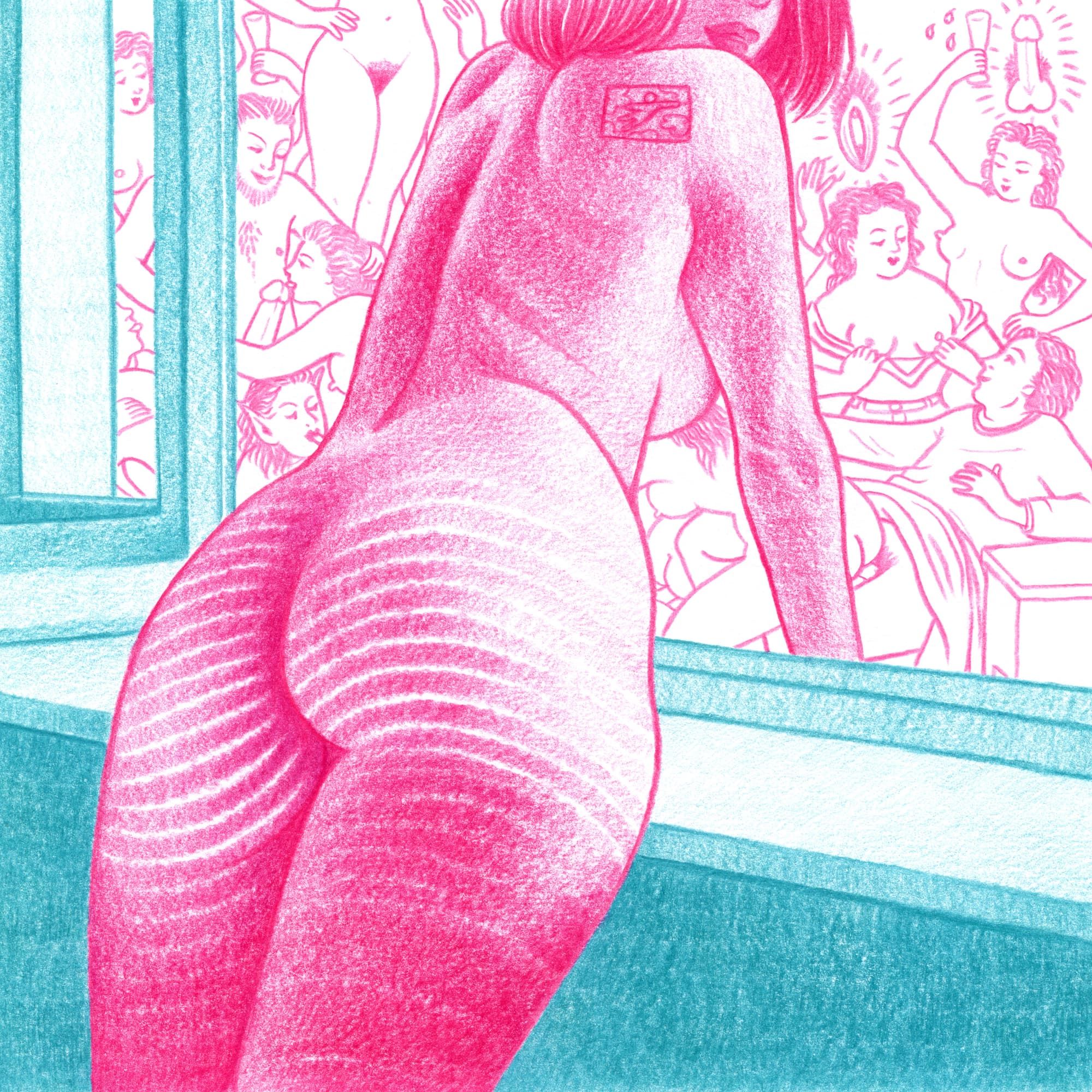 Room with a view - reproduction dessin 30x30cm