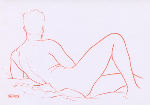 Silhouette rouge sur sofa