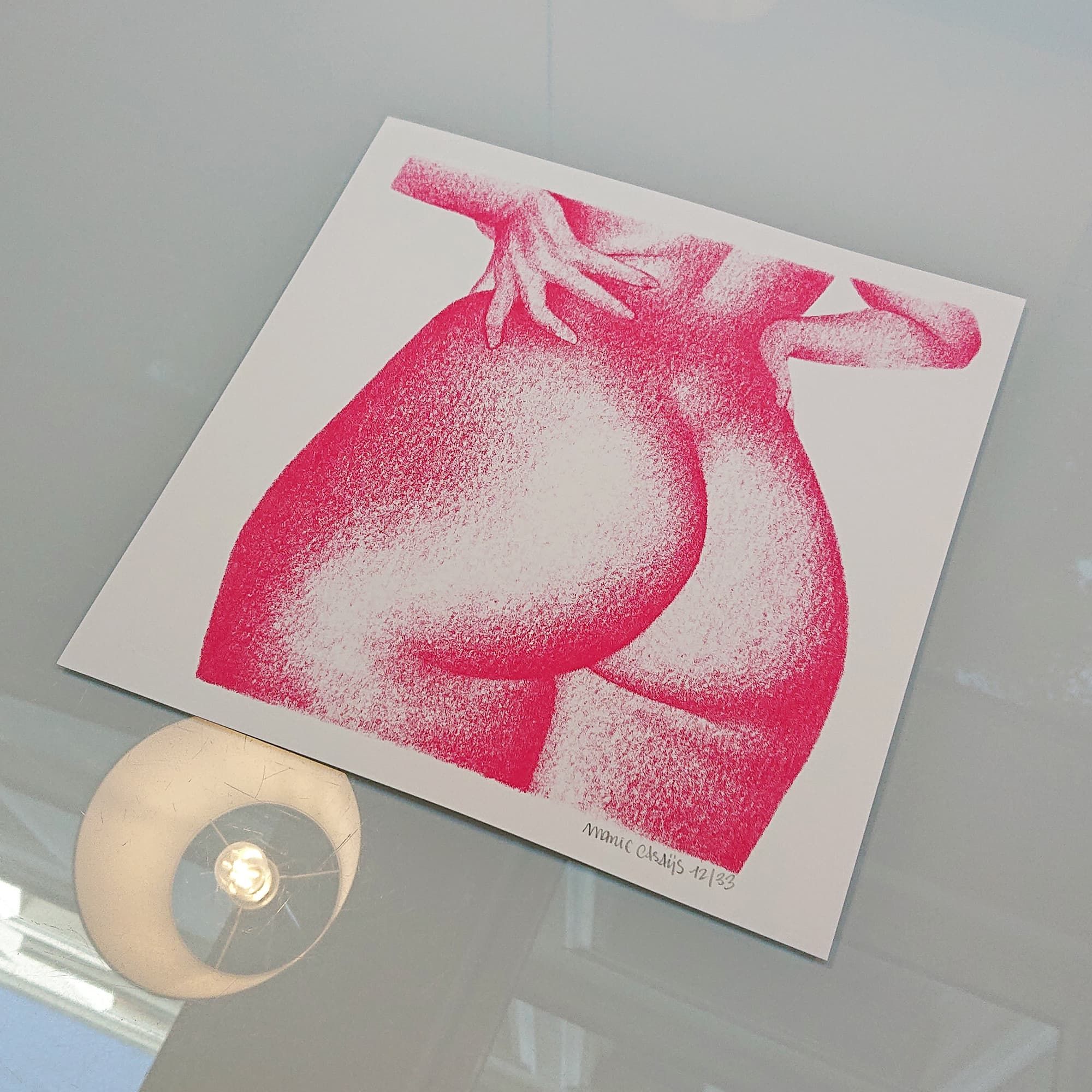 Le bouli rose - sérigraphie 30x30cm