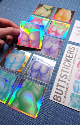 BUTT stickers - holographique