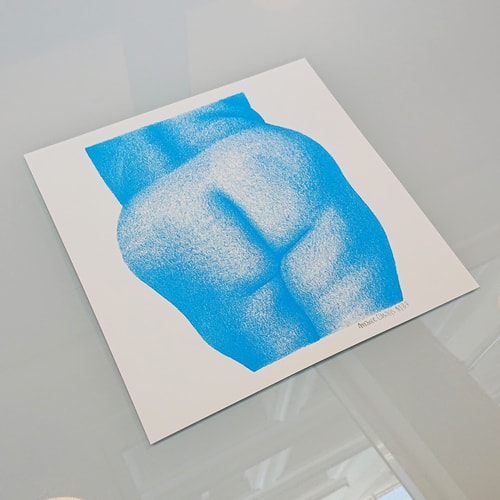 Le bouli bleu cyan - 30x30cm