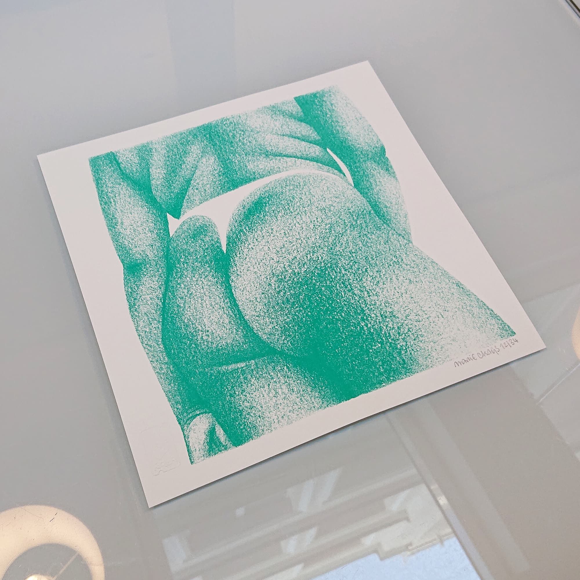 Le bouli turquoise - sérigraphie 30x30cm