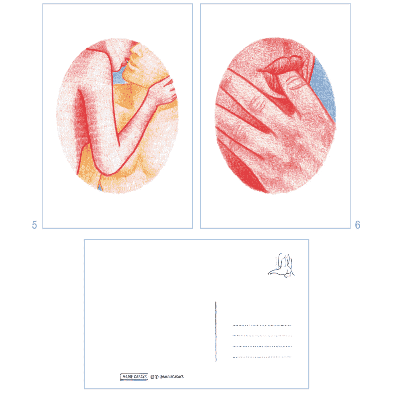 Plaisirs - 12 cartes postales illustrations