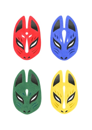 Masques Kitsune - stickers