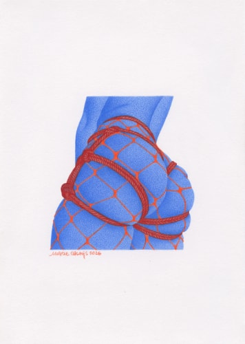 Bouli en collant résille, supplément shibari