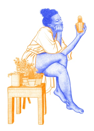 Cactus, bad mood - 50x70cm