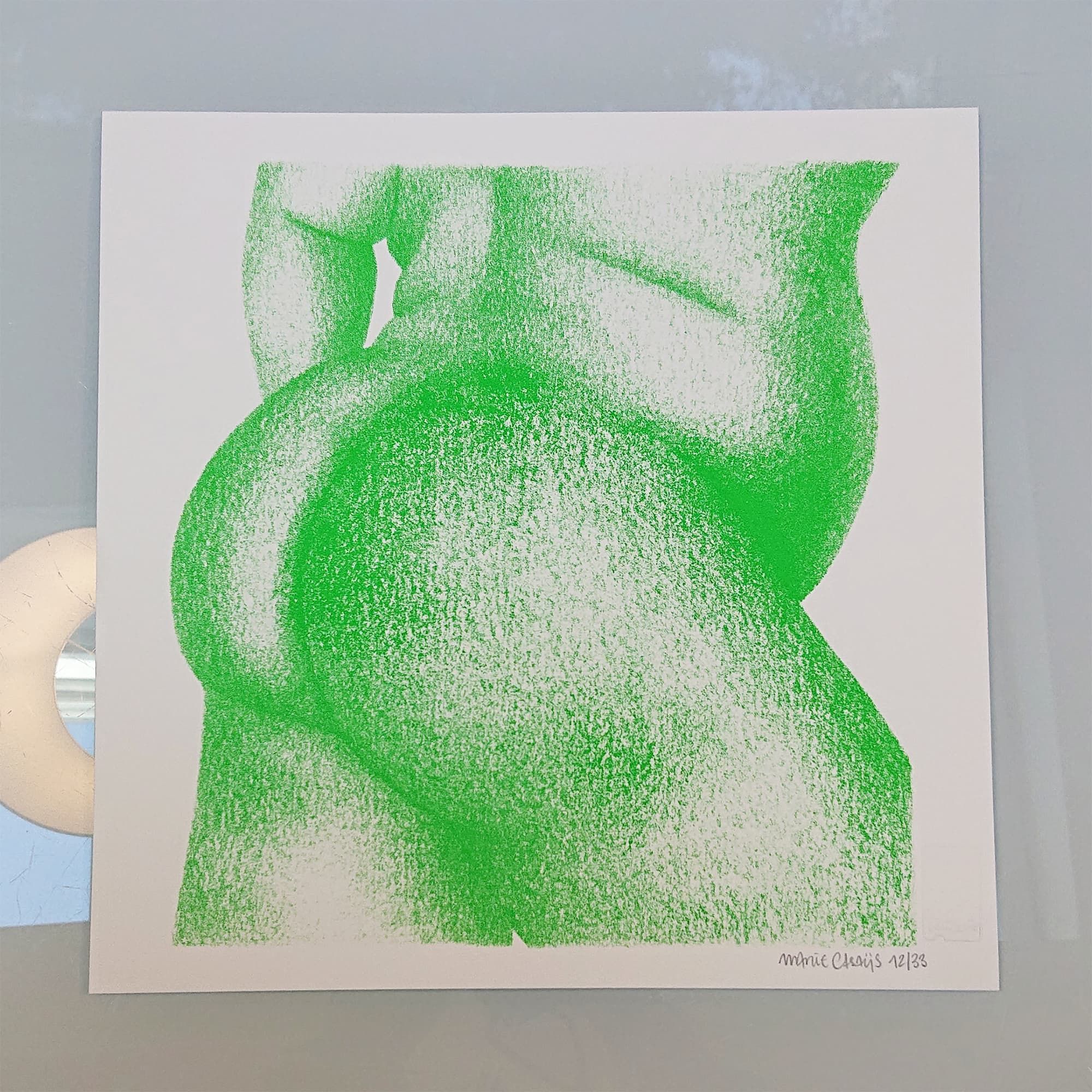 Le bouli vert pomme - sérigraphie 30x30cm