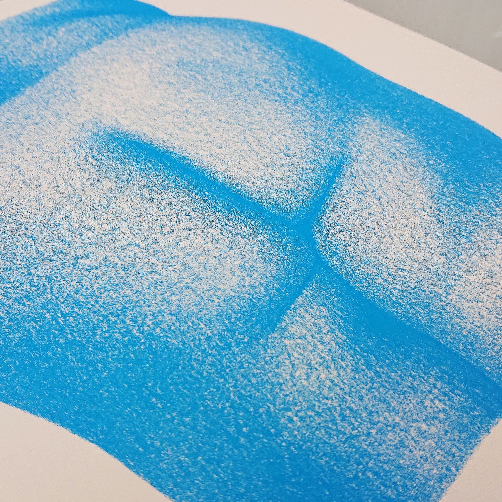 Le bouli bleu cyan - sérigraphie 30x30cm
