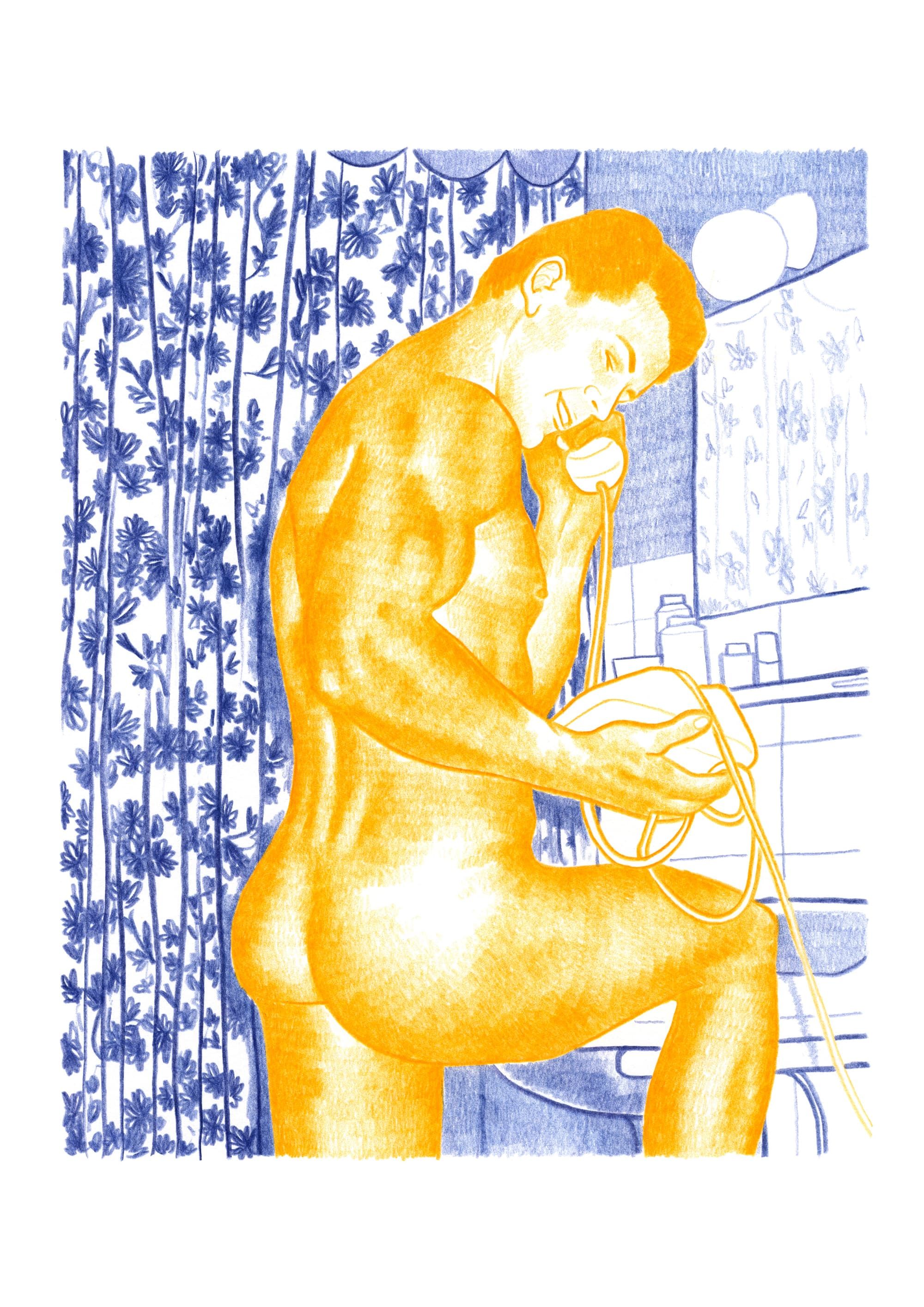 Le téléphone - reproduction dessin A3