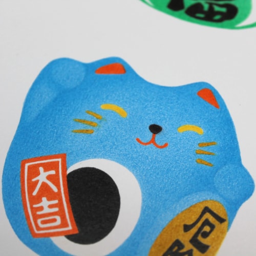 Kokeshi Daruma to Maneki Neko