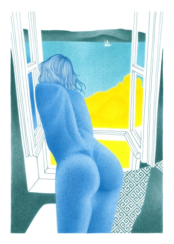 Hydra, bouli à la fenêtre - 50x70cm