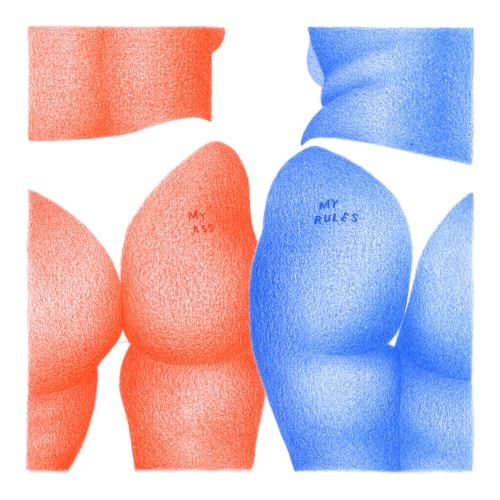 My ass my rules - 40x40cm encadré