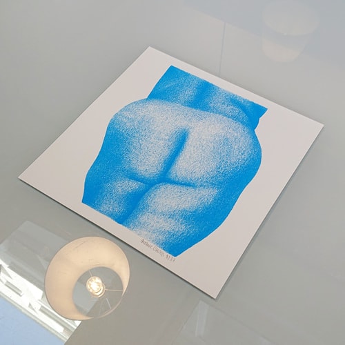 Le bouli bleu cyan - 30x30cm