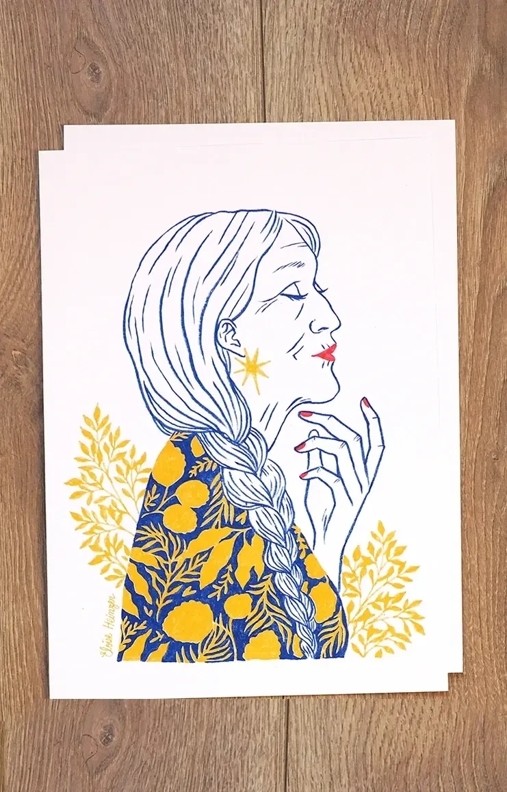 Print A4 • Dames aux fleurs