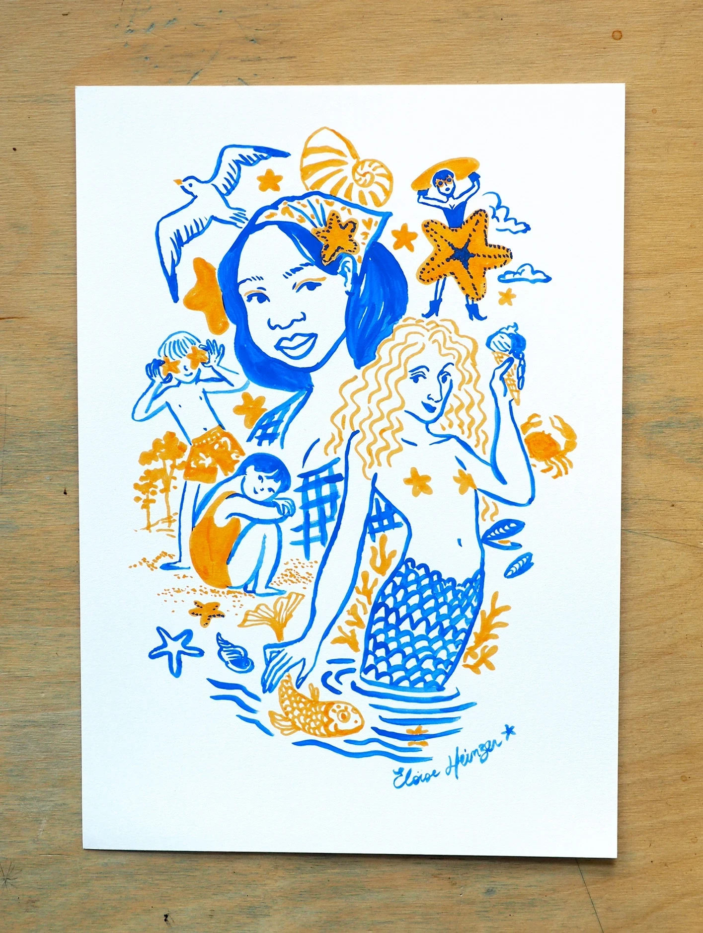 Illustration A4 - Inktober 2025 • N°7 Etoile de mer