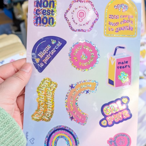 Planche de stickers féministe
