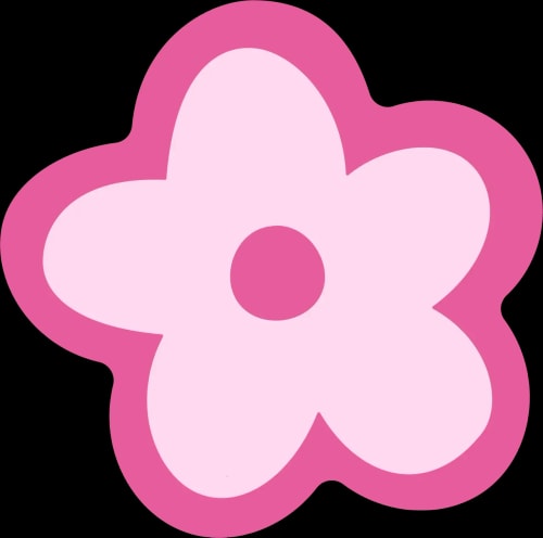 Fleur rose clair avec un cœur et un contour rose foncé