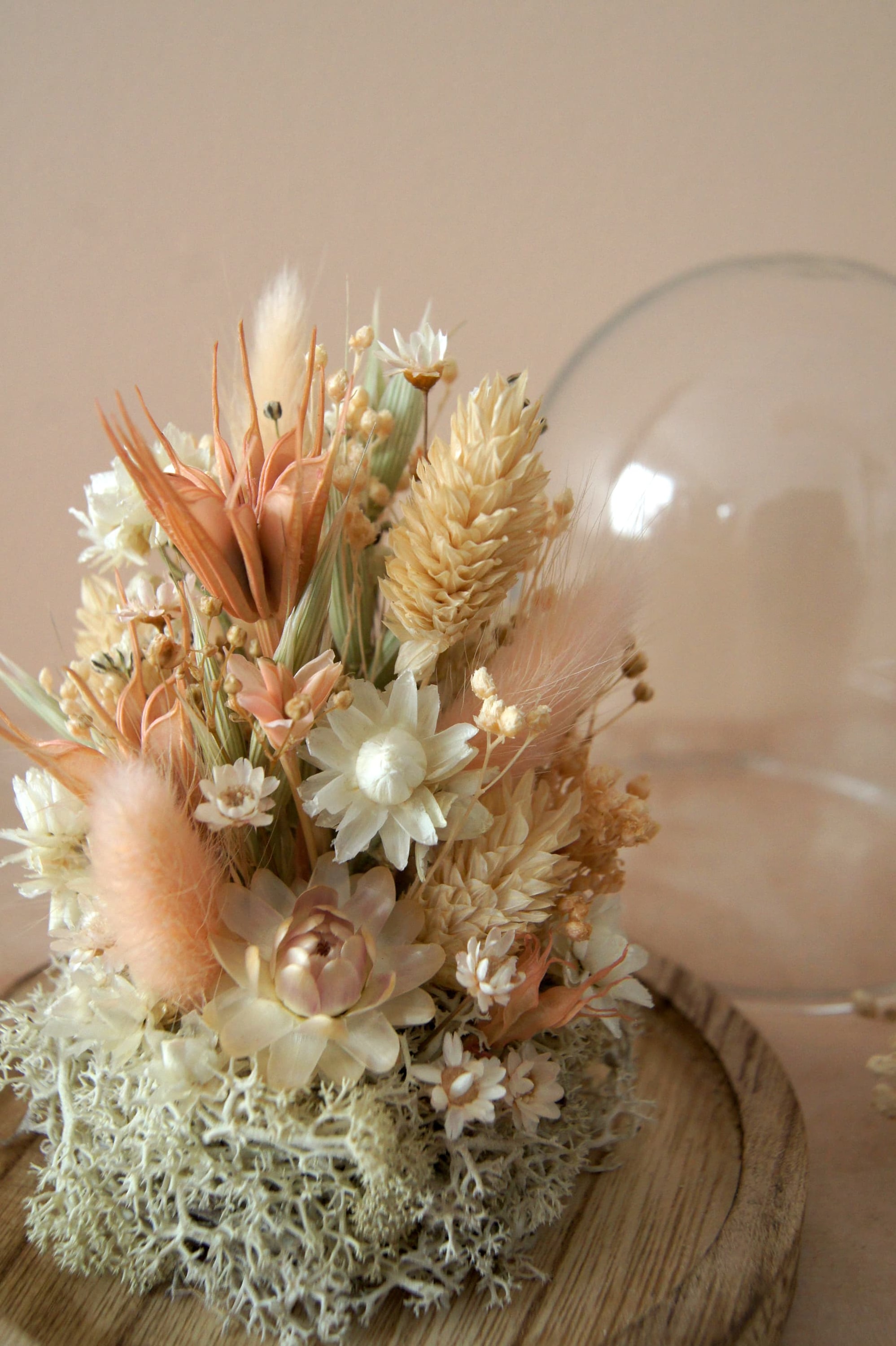 Cloche tons pêche/nude