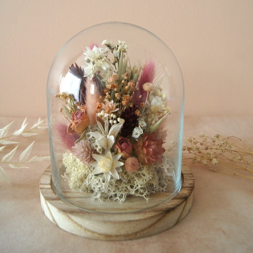 Cloche tons bordeaux/rosés