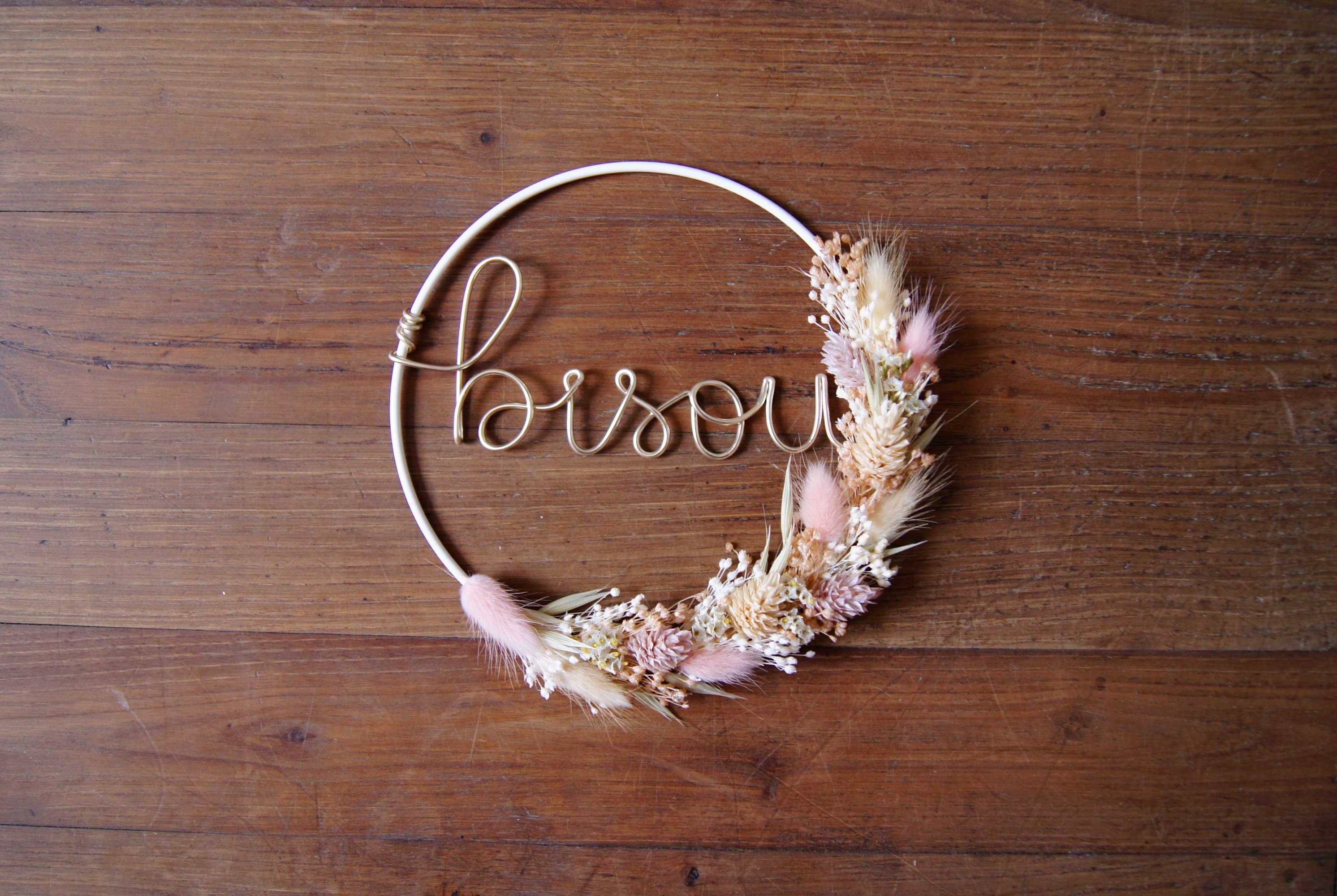 Couronne rose pâle Bisou