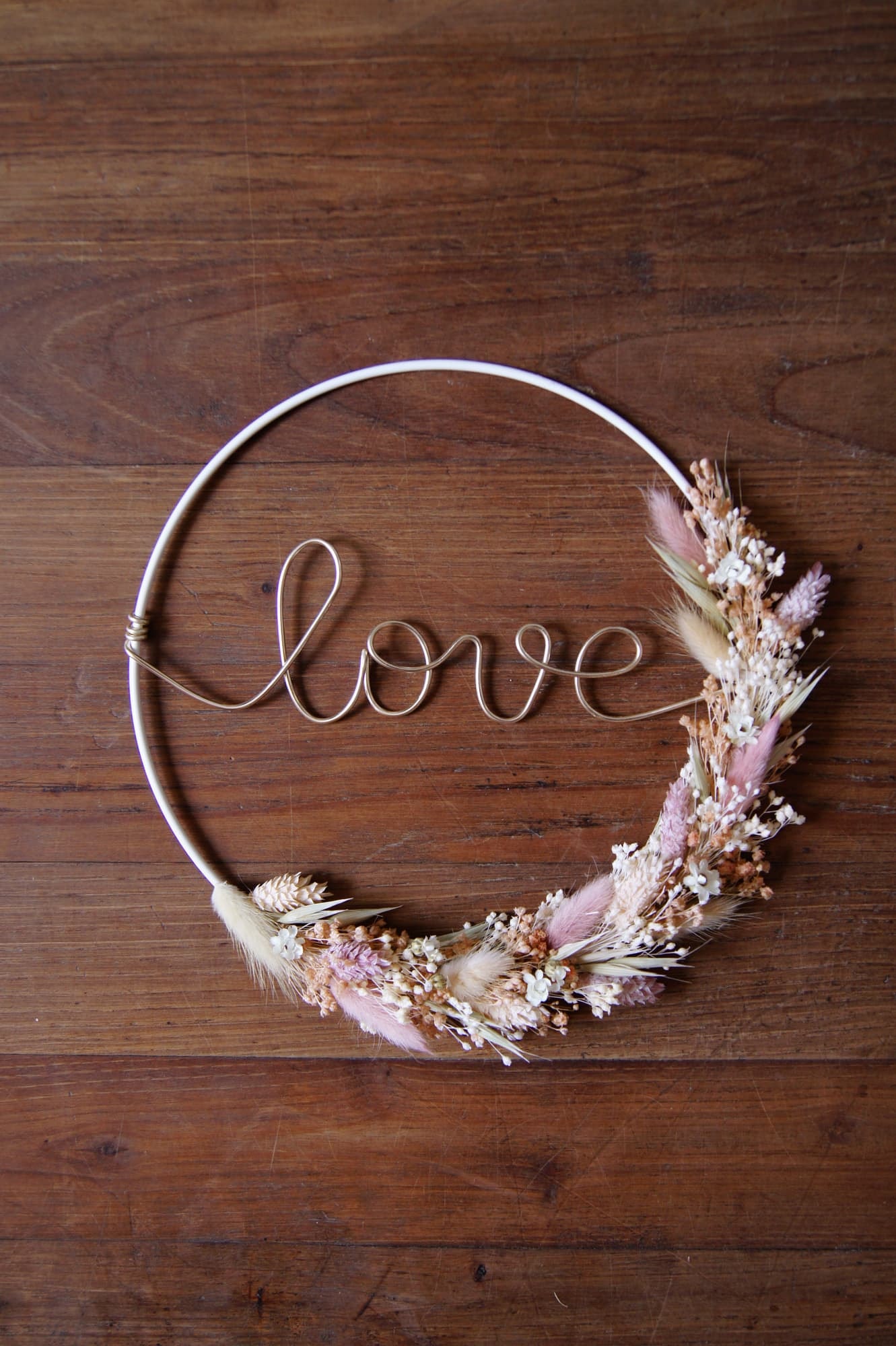 Couronne rose pâle Love