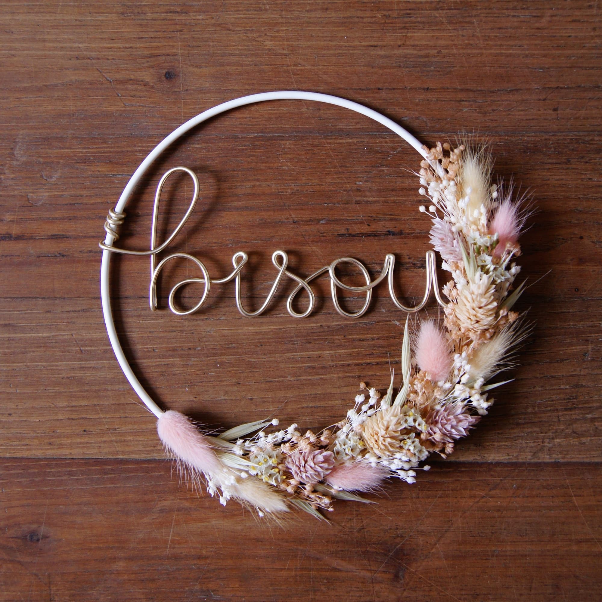 Couronne rose pâle Bisou
